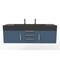 Castello Usa Nile 60" Wall Mounted Blue Vanity With Black Top And Brushed Nickel Handles CB-MC-60BLU-BN-2053-BL - alternate 1